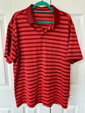 Under Armour Men’s Red Striped Polo
